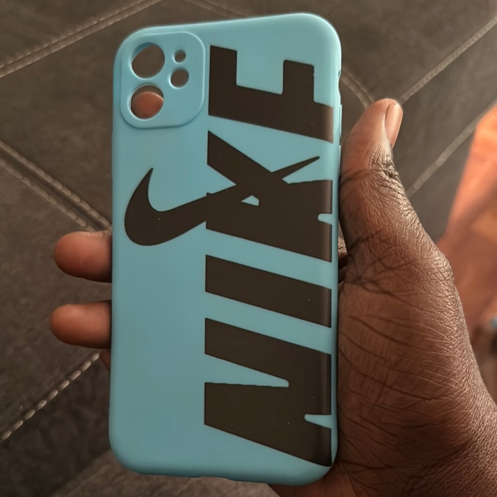 Nike Blue and Black Silicone Phone Case for iPhone